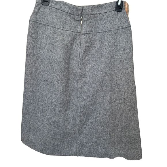 Jaeger London Vintage Gray  100% Wool High Waist A-Line Midi Skirt Sz 12 Britain - Picture 7 of 7